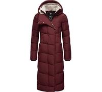 Ragwear Pavla Long Manteau matelassé chaud d'hiver à capuche pour femme XS-XXL, Bordeaux, S