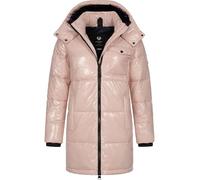 Ragwear Roobie Manteau d'hiver long pour femme en matériau brillant matelassé avec capuche Shiny YOUMODO Taille XS-3XL, rose clair, XXL