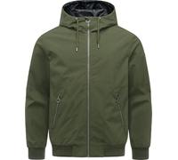 Ragwear Stuartt Summer YOUMODO - Veste courte mi-saison imperméable et légère - Pour homme - Respirante - Avec capuche - Tailles S à 6XL, Vert olive foncé, L