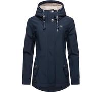 Ragwear Veste de mi-saison pour femme - Veste fonctionnelle en Softshell - Imperméable avec capuche - Monadde - Softshell - XS-6XL, bleu marine, XXL