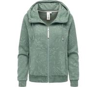 Ragwear Veste de survêtement pour femme avec imprimé intégral et capuche Fllawia Print XS à 3XL, Dusty Green, XS