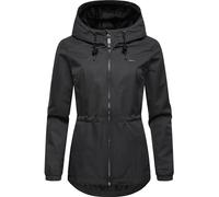 Ragwear Veste demi-saison imperméable pour femme (colonne d'eau : 11 000 mm) veste légère courte avec capuche Dankka Tech YOUMODO XS-6XL, Noir , M