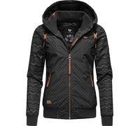 Ragwear Veste d'hiver chaude et imperméable pour femme avec capuche Nuggie Zig Zag Tailles XS à 6XL, Black22, M
