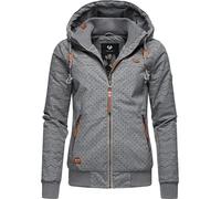 Ragwear Veste d'hiver chaude et imperméable pour femme avec capuche Nuggie Zig Zag Tailles XS à 6XL, Gris 22, M