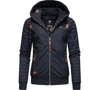 Ragwear Veste d'hiver chaude et imperméable pour femme avec capuche Nuggie Zig Zag Tailles XS à 6XL, Navy22., S