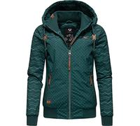 Ragwear Veste d'hiver chaude pour femme - Manteau court avec capuche Nuggie Zig Zag - Tailles XS à 6XL, Vert foncé 22, L