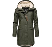Ragwear Veste d'hiver longue pour femme - Imperméable et chaude - Avec capuche - Tinsley - Tailles XS à XXL, Vert olive foncé, XL