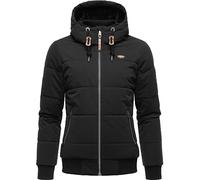 Ragwear Veste d'hiver matelassée imperméable pour femme (colonne d'eau 5000 mm) avec capuche Nuggys Solid XS-6XL, Noir , XL