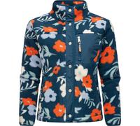 Ragwear Veste en peluche pour femme - Motif floral - Courte - Veste polaire chaude avec col haut et poche de poitrine - Imprimé Appopis - Tailles XS à 6XL, pétrole, XXXL