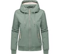 Ragwear YOUMODO - Veste d'été légère et imperméable pour femme - Avec doublure en polaire et capuche - Oggie chaude - Tailles XS à 3XL, Dusty Green, 3XL
