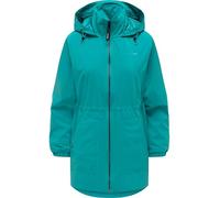 Ragwear Veste longue mi-saison pour femme - Manteau imperméable avec cordon de serrage à la taille - Capuche réglable et doublure intérieure en maille - Brona XS à XXL, Sarcelle, S