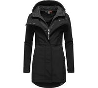 Ragwear Ybela Manteau softshell long mi-saison pour femme avec capuche Ybela XS à 6XL, Black22, L