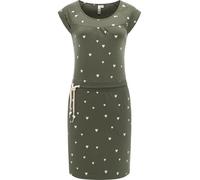 Ragwear Youmodo Mini robe d'été courte élégante à manches courtes pour femme avec cordon de taille penelope cœurs Tailles XS à 3XL, Vert olive foncé, M