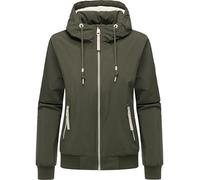 Ragwear YOUMODO - Veste d'été légère et imperméable pour femme - Avec doublure en polaire et capuche - Oggie chaude - Tailles XS à 3XL, Vert olive foncé, XL