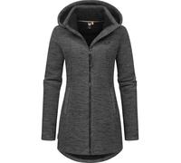 Ragwear YOUMODO Veste en tricot doux pour femme avec doublure intérieure en fourrure et capuche Veste longue mi-saison Leysha Melange YOUMODO XS à 6XL, gris foncé, 3XL