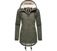 Ragwear Zuzka Veste d'hiver chaude et courte avec capuche pour femme Tailles XS à 6XL, Olive foncé 22, XXL