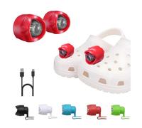 RAHAN Phares rechargeables pour Croc, 2 lumières LED pour Croc, lampes de poche étanches mains libres avec 3 modes d'éclairage, lumières fantaisie pour camping, promenade de chien