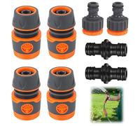 Raheem Gardena Lot de 8 pièces raccords de tuyau 1/2" 4 raccords de tuyau + 2 raccords de robinet de tuyau + 2 doubles connecteurs Tuyau d'arrosage pour robinet, tuyau d'arrosage, arrosage de jardin
