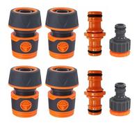 Raheem Gardena Lot de 8 raccords de tuyau 3/4" avec 4 raccords de tuyau + 2 raccords de robinet + 2 doubles connecteurs pour robinet, tuyau d'arrosage, arrosage de jardin, lavage de voiture