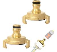 Raheem Lot de 2 raccords rapides en laiton 1/2" pour tuyau d'arrosage compatible avec système Geka - Adaptateur pour raccord Gardena 1/2"