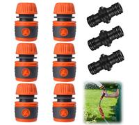 Raheem Lot de 9 pièces 1/2 pouces Gardena Kit de raccords de tuyau 6 raccords de tuyau avec 3 doubles embouts pour tuyau d'arrosage pour robinet, tuyau de jardin, arrosage de jardin, lavage de voiture