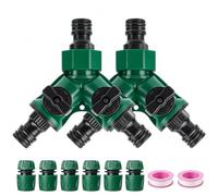 Raheem Répartiteur à 2 voies, lot de 2 distributeurs d'eau de 1,9 cm avec 6 raccords de tuyau de 1,27 cm, pièce en Y pour tuyau d'arrosage et machine à laver, raccord d'eau universel pour la maison et