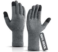Rahhint Gants Hiver Chaud Fin Mélange Laine Mérinos et d'Alpaga écran Tactile Confort Elegant Antidérapant Doux pour Adulte Unisexe Cyclisme Conduite Sports Smartphone
