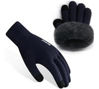 Rahhint Gants Hiver Femme - Gants Laine Chauds Femme S/M/L/XL/2XL/3XL - Gants Tactiles Homme d'hiver pour Smartphone Texting Conduite