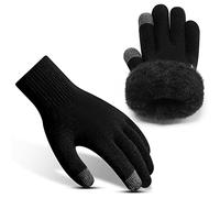Rahhint Gants Hiver Femme - Gants Laine Chauds Femme S/M/L/XL/2XL/3XL - Gants Tactiles Homme d'hiver pour Smartphone Texting Conduite