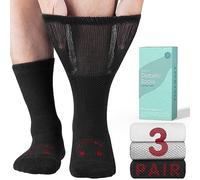 Rahhint Laine Mérinos Chaussettes Diabetiques 3 Paires, Chaussettes de Bambou sans Elastique sans Couture Homme Femme