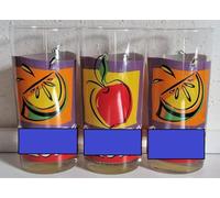 Rahm &AngiesStrickZauber vendu : verres à collectionner / 3 x 0,2 l / verres à boire / verres rétro / vintage / rares / fruits