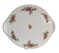 Rahm Royal Albert « Moss Rose » Plat à gâteau avec pieds - Ø env. 32 cm - Bone China England