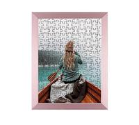 Rahmendesign24 Cadre pour puzzle Milano, env. 500-1 000 pièces, 37,5 x 98 cm, 98 x 37,5 cm, or rose, avec verre acrylique