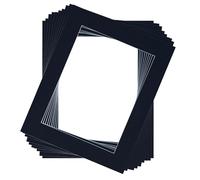 Rahmendesign24 Lot de 10 passe-partout 30 x 40 cm pour extérieur pour intérieur 15 x 20 cm - Sans acide - Carton noir - Découpe biseautée à 45° - Protection des images et photos