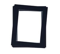 Rahmendesign24 Lot de 3 passe-partout 10 x 10 cm extérieur pour intérieur 7 x 7 cm - Carton noir sans acide - Découpe biseautée à 45° - Protection des images et photos