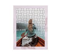 Rahmendesign24 Milano Cadre de puzzle, env. 1 000-1 500 pièces, 84 x 60 cm, 60 x 84 cm, blanc vintage, avec verre acrylique