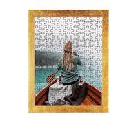Rahmendesign24 Milano Cadre de puzzle, env. 500-1 000 pièces, 40 x 100 cm, 100 x 40 cm, feuille d'or, avec verre acrylique