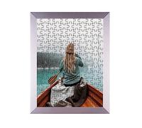 Rahmendesign24 Milano Cadre de puzzle, env. 500-1 000 pièces, 49 x 68 cm, 68 x 49 cm, argent brillant, avec verre acrylique