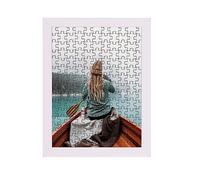 Rahmendesign24 Milano Cadre de puzzle, env. 500-1 000 pièces, 98 x 38 cm, 38 x 98 cm, blanc brillant, avec verre acrylique