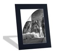 Rahmendesign24 Passe-partout 20 x 30 cm extérieur pour intérieur 13 x 18 cm | 1 pièce en carton sans acide noir, coupe biseautée à 45°, protection des images et photos