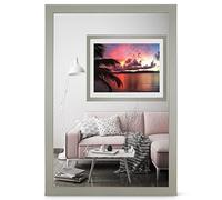 rahmengalerie24 Cadre photo 75 x 98 cm en verre acrylique gris sans passe-tout pour photos ou images en MDF sans image Alice