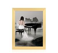 rahmengalerie24 New Rio Cadre photo interchangeable, 70 x 100 cm, en bois doré, avec verre en acrylique, décoratif, sans image et sans passe-partout, pour photos ou portraits