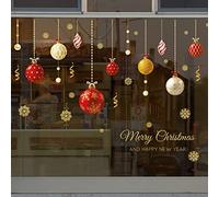 RAHYMA Stickers Muraux De Noël, Autocollants De Flocon De Neige De Fenêtre De Noël en PVC Réutilisables, Autocollants De Fenêtre De Noël DIY for Mur Fenêtre Enfant Salon Chambre Décoration / 243
