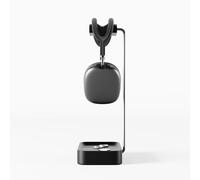 Raico Support de casque de jeu en bois de qualité supérieure avec support de télécommande Playstation compatible avec AirPods Max, Beats, Bose, Sony, Sennheiser, Xbox (Bois noir)