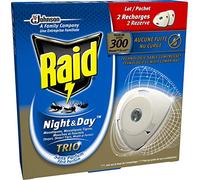 Raid Recharges diffuseur électrique Night & Day Trio – Anti-moustiques, mouches et fourmis – Lot 3