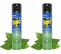 Raid Aérosol Volants - Répulsif Moustiques et Moustiques Tigres - Action Rapide - Senteur Herbal - 1 Aérosol 300 ML (Lot de 2)