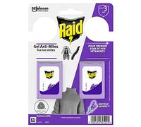 Raid - Gel Anti-Mites Senteur Lavande - Protège Les Vêtements Jusqu'à 3 Mois - Parfume Délicatement - Certification Woolmark - 2 Gels
