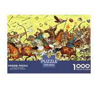Raid des Archers Cavaliers nomades scythes Puzzle en Bois Imperméable DIY Puzzles De 1000 Pièces pour Adultes Impossible Jeux Éducatifs