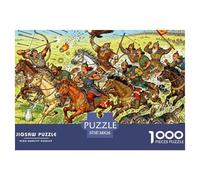 Raid des Archers Cavaliers nomades scythes Puzzle en Bois Imperméable DIY Puzzles De 1000 Pièces pour Adultes Impossible Jeux Éducatifs
