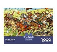 Raid des Archers Cavaliers nomades scythes Puzzle en Bois Imperméable Puzzles De 1000 Pièces pour Adultes Cadeaux Impossible Jeux Éducatifs
